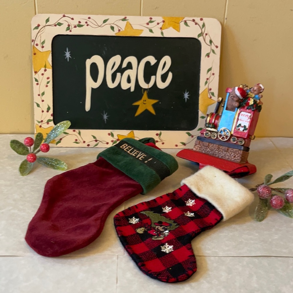 Christmas stocking, holder, frame